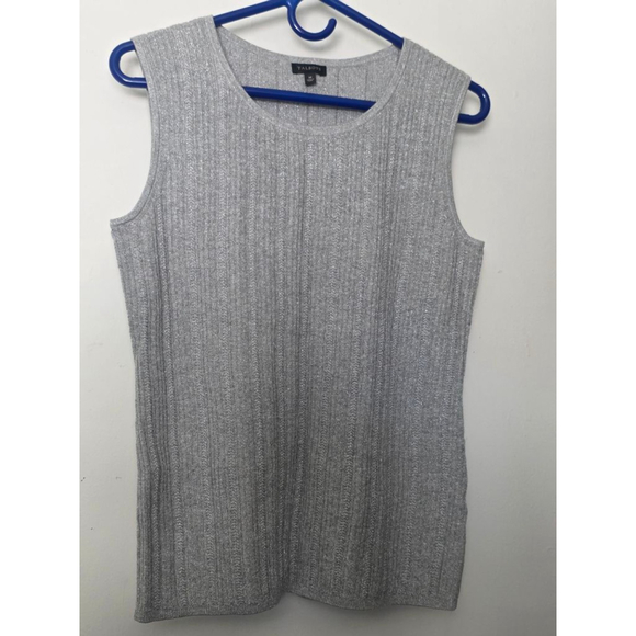 TALBOTS Tops - Women's TALBOTS Silver Ribbed Knit Tank Top M